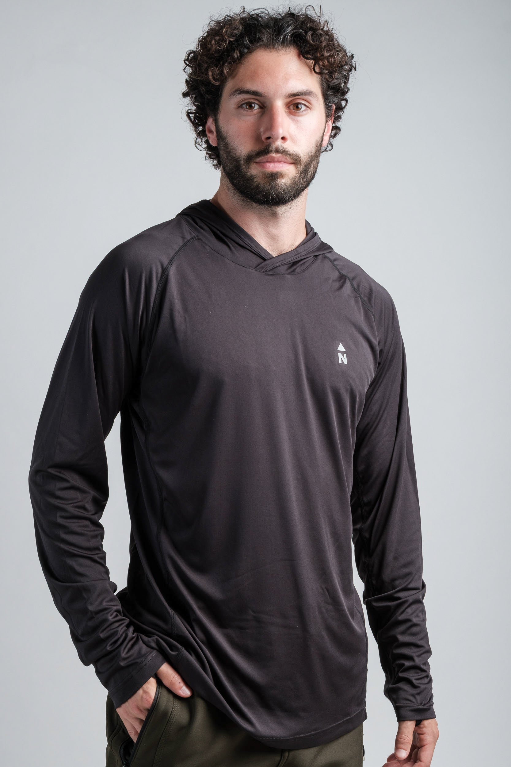 Northbound Gear black UPF 50 summer cooling hoodie for sun