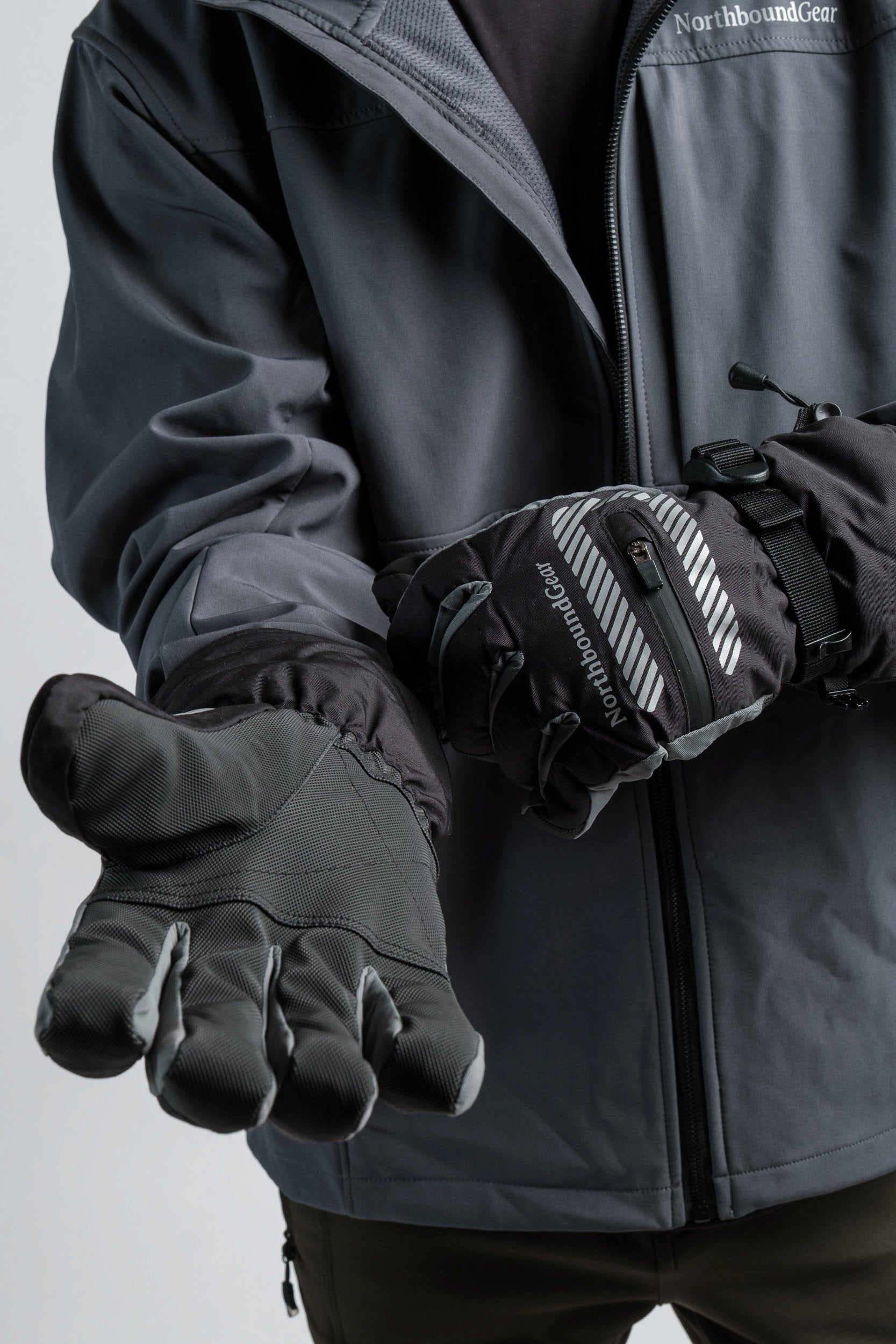 Northbound Gear "Defender" 3-in-1 Gloves, warm with touchscreen compatible.