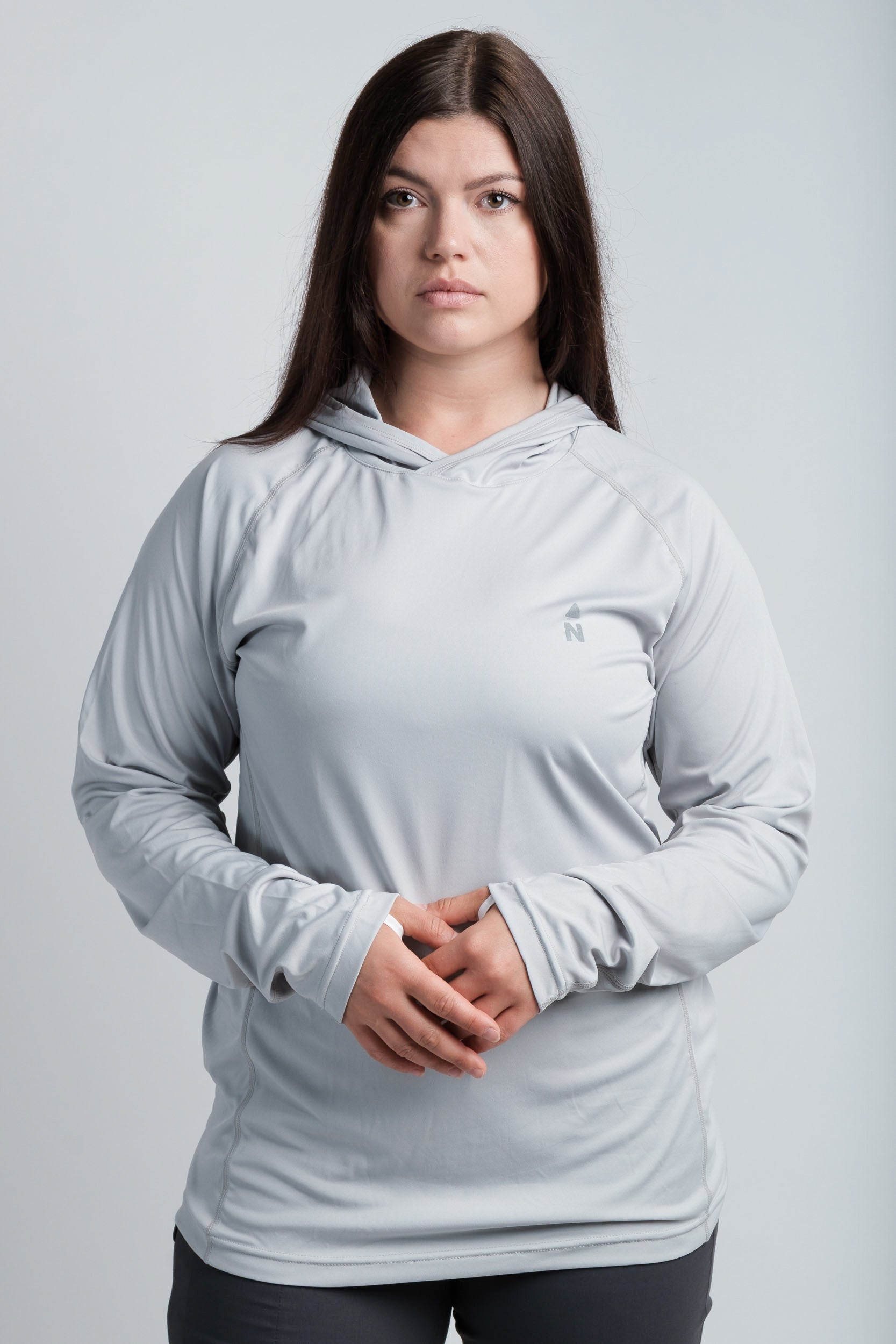 Northbound Gear womens UPF 50 summer cooling hoodie in gray