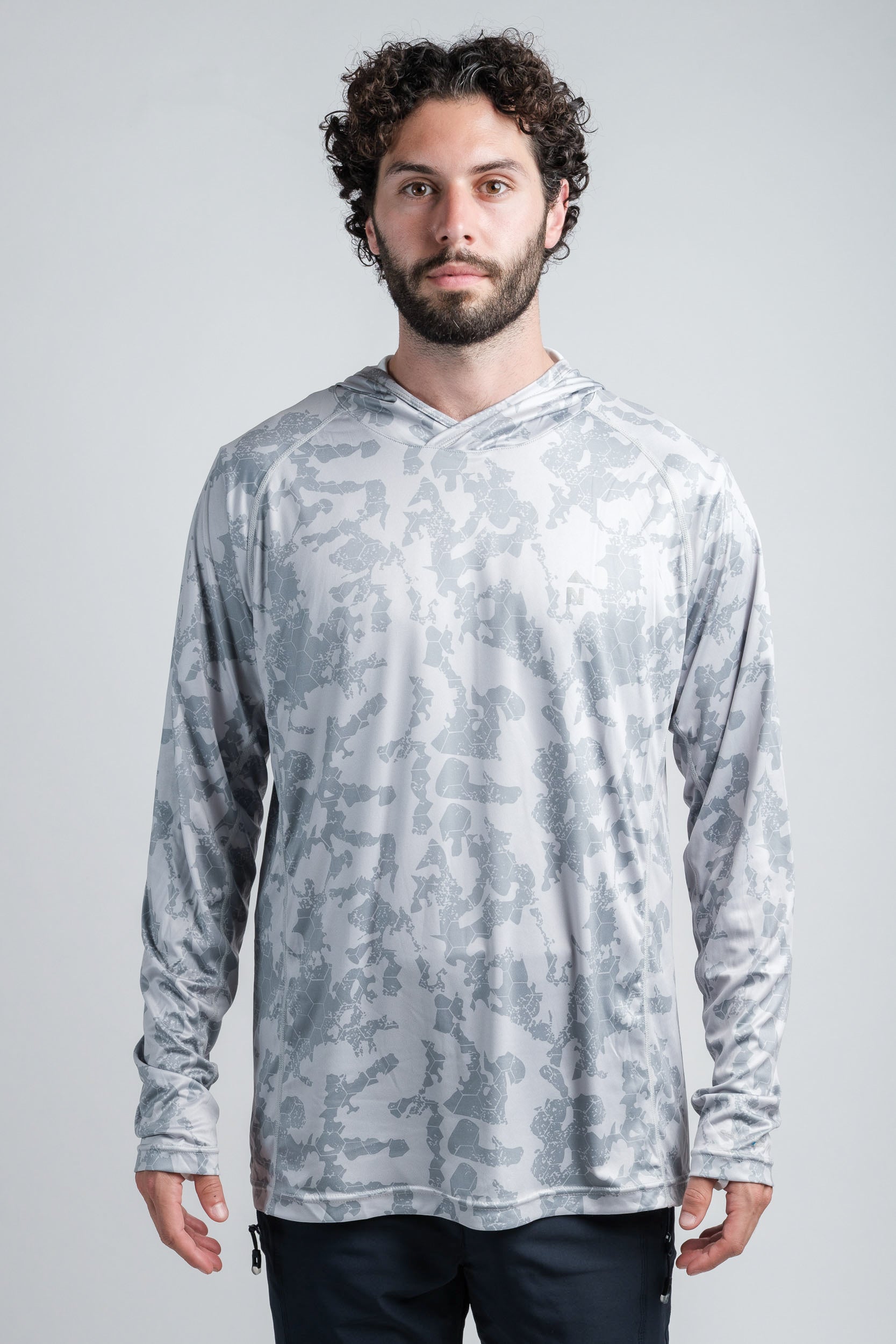 Northbound Gear UPF 50 summer cooling hoodie camo gray color