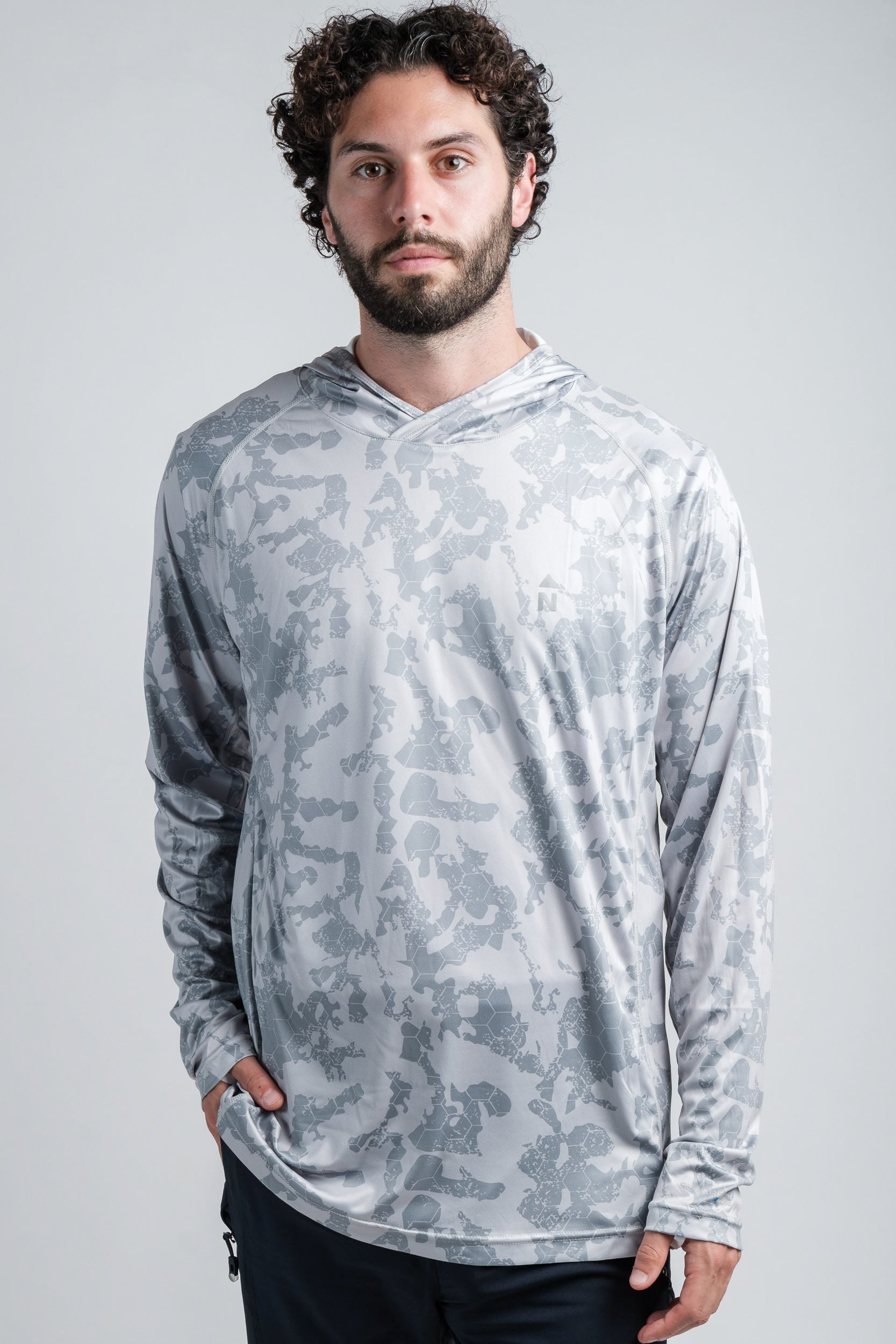 Northbound Gear camo gray UPF 50 summer cooling hoodie gear