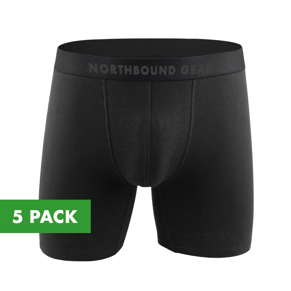 Northbound Gear 5 PACK Boxer in black color