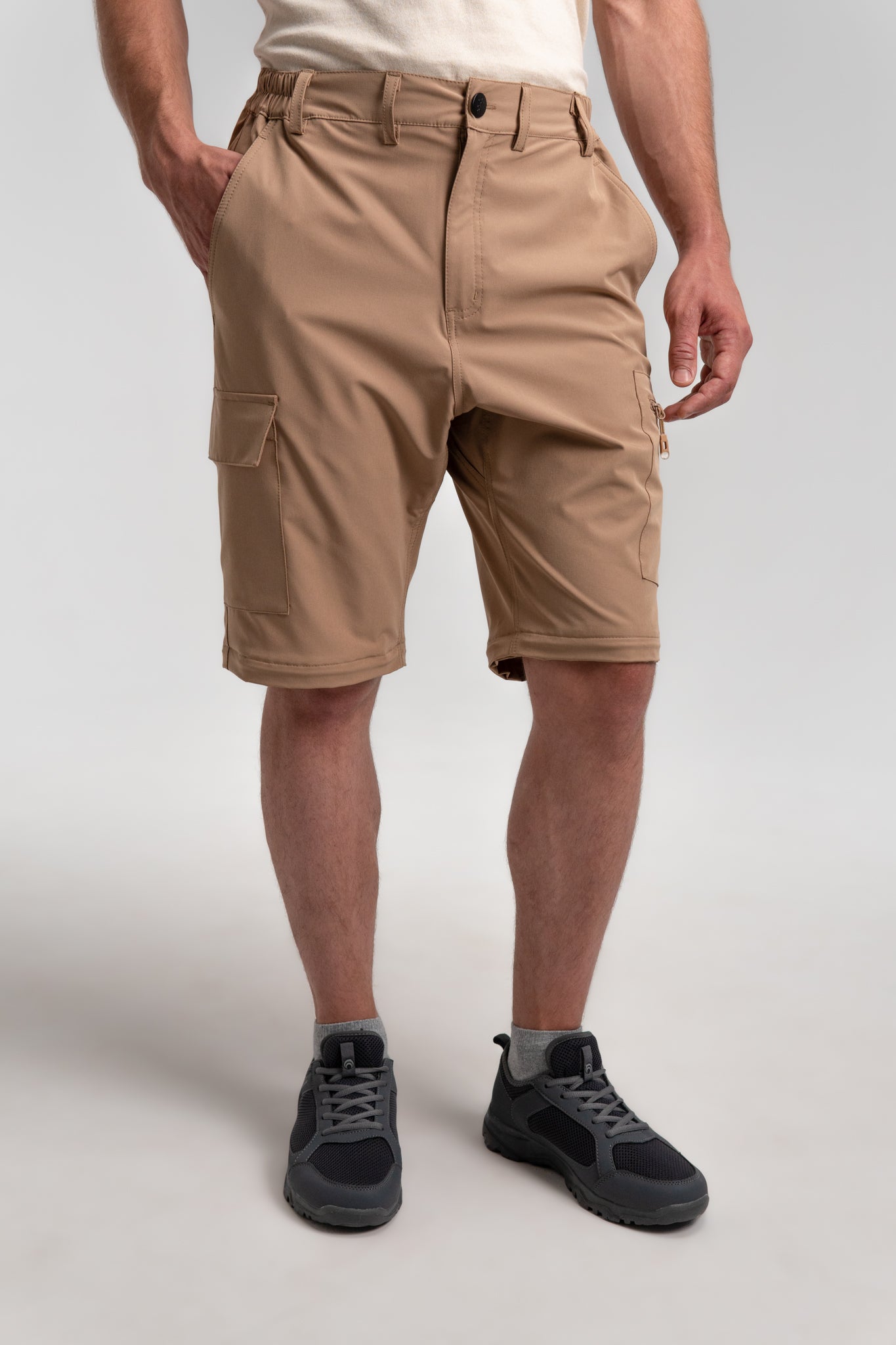 Khaki Water Resistant Cargo Shorts 