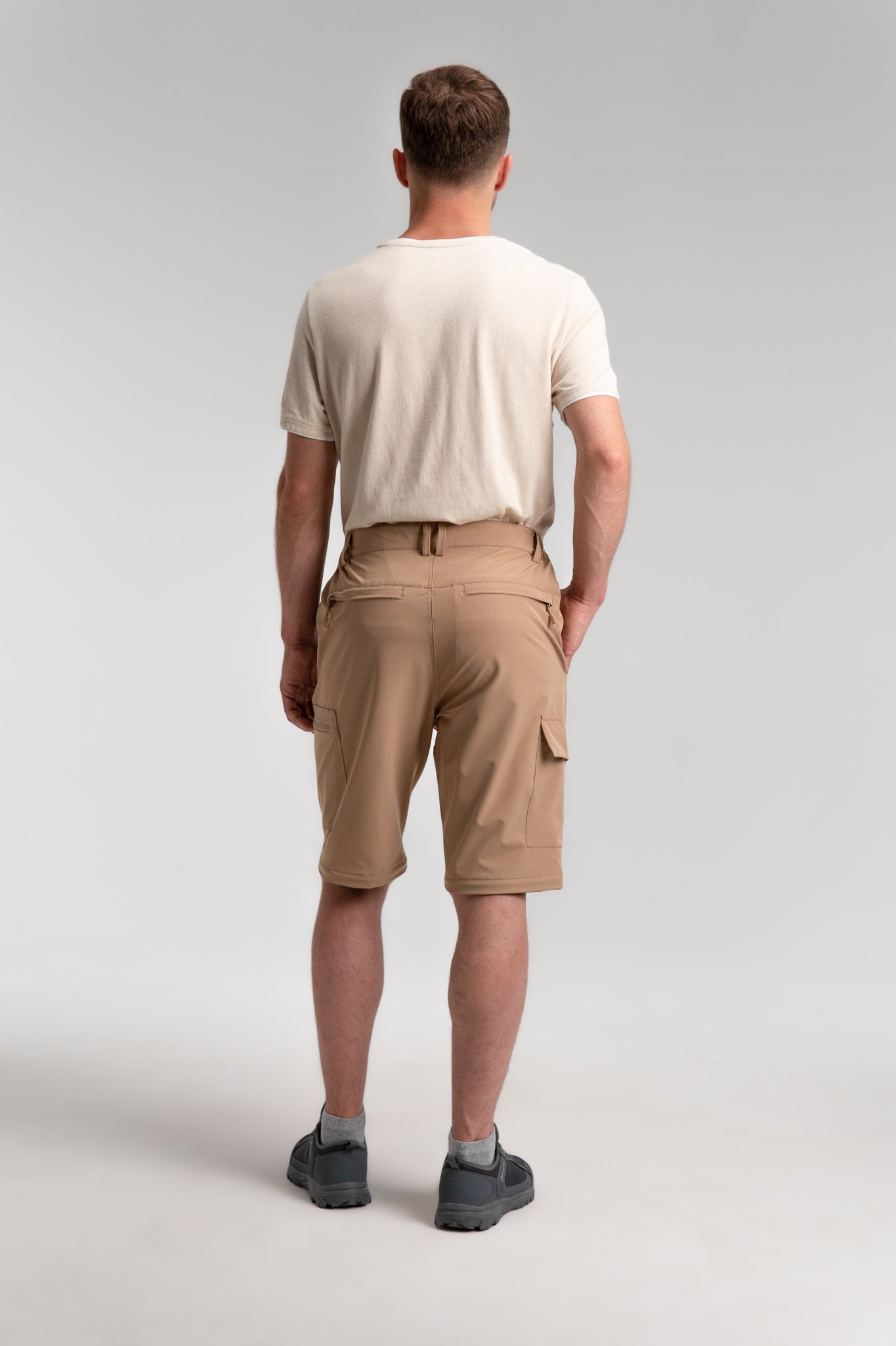 Khaki Water Resistant Cargo Shorts 